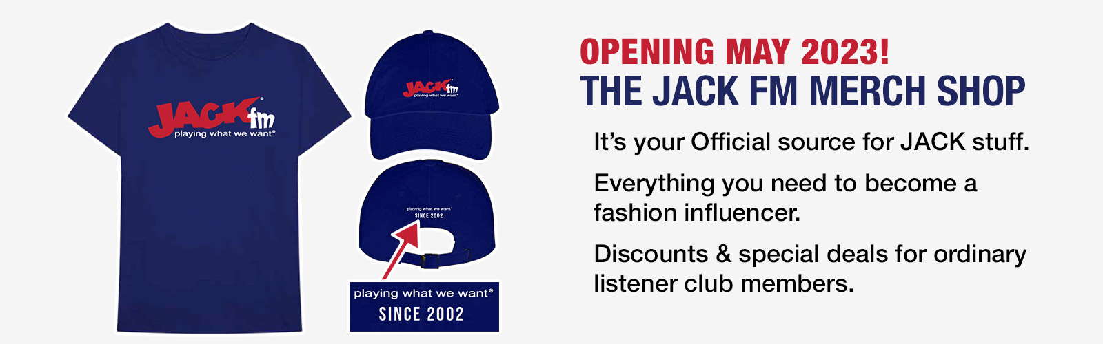 Jack FM Merch store opening May, 2023