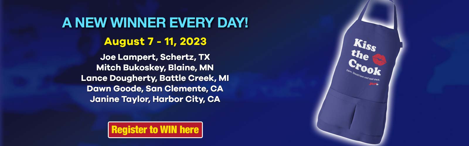 Jack FM Apron a day contest winners for August 7 - 11, 2023