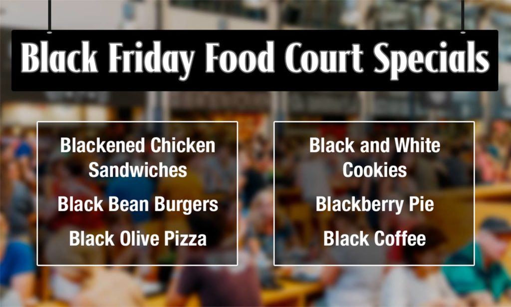 Black Friday food court specials