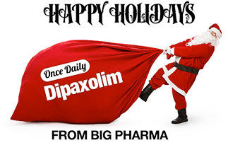 Photo of Santa delivering pharmaceutical drugs