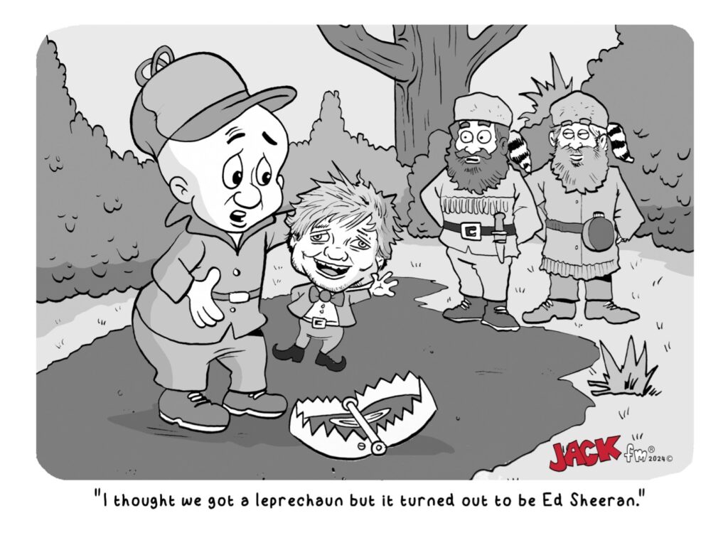 Cartoon about catching Ed Sheeran instead of a Leprechaun